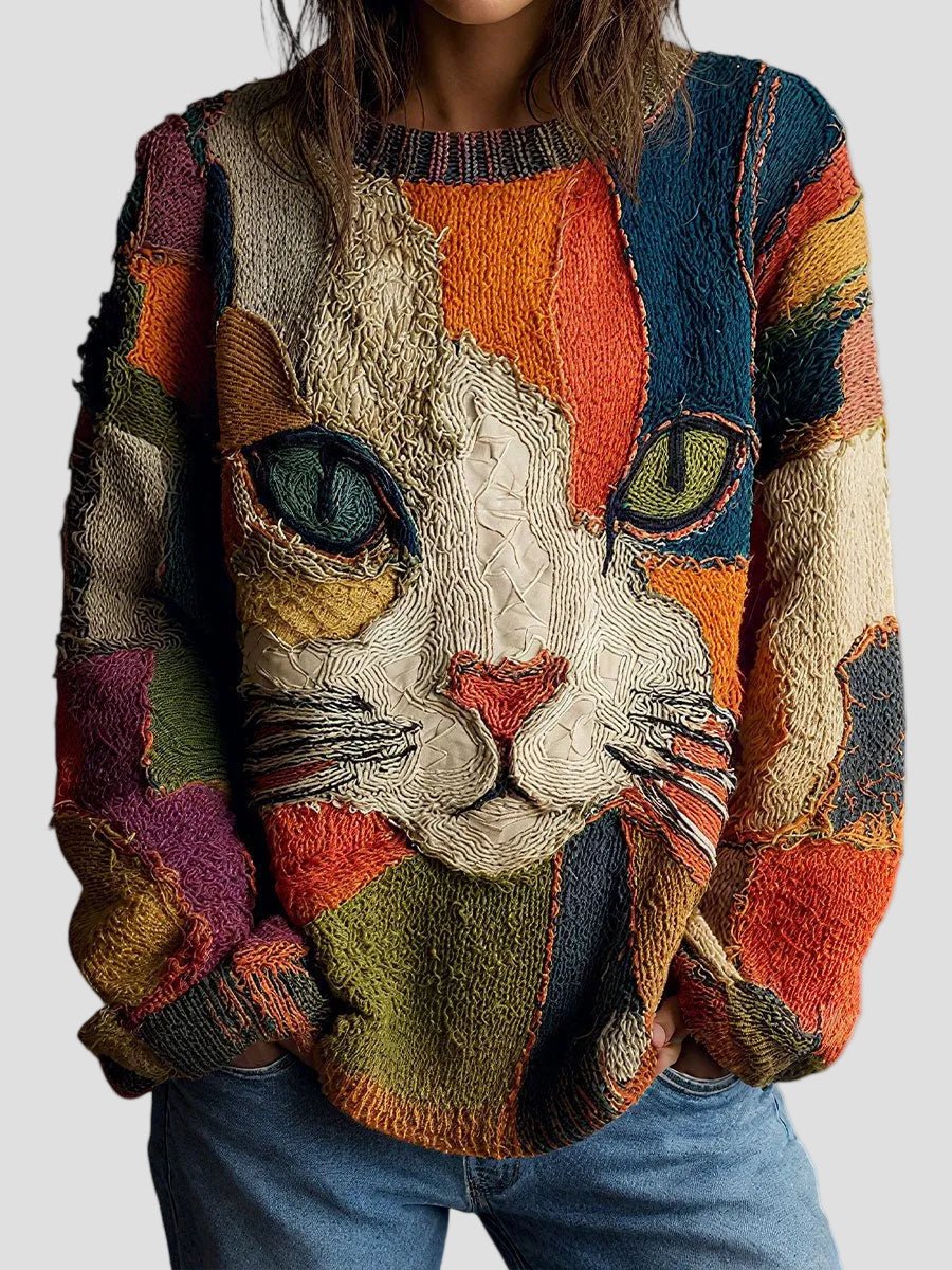 Linnea | Top mit künstlerischem Katzenmotiv - CharvèreLinnea | Top mit künstlerischem Katzenmotiv